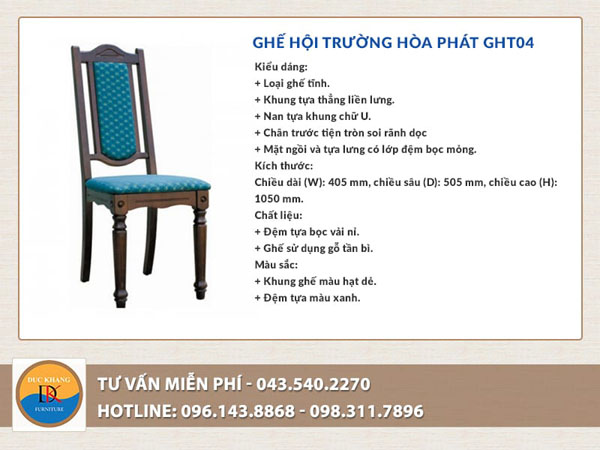 Ghế GHT04 phù hợp với không gian hội trường có tính chất trang nghiêm, sang trọng và giá rẻ nhất hiện nay