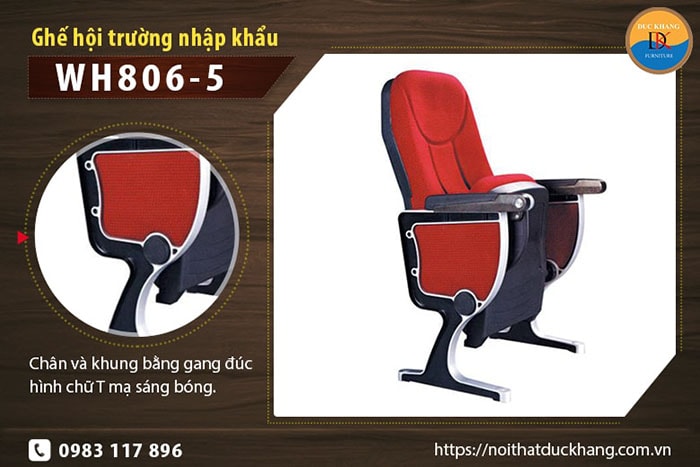 Ghế hội trường nhập khẩu có bàn viết WH806-5