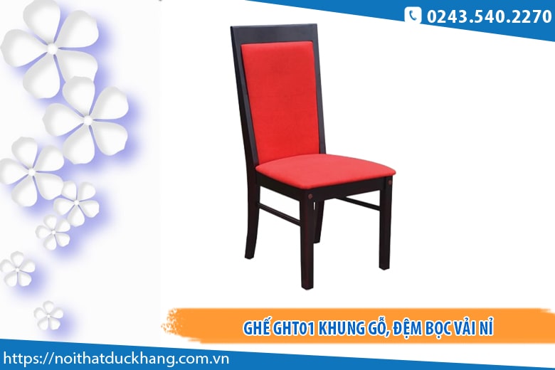 Mẫu ghế hội trường Hòa Phát GHT01 khung gỗ bọc vải nỉ