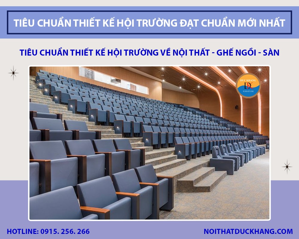 Tiêu chuẩn thiết kế hội trường về nội thất - ghế ngồi - sàn