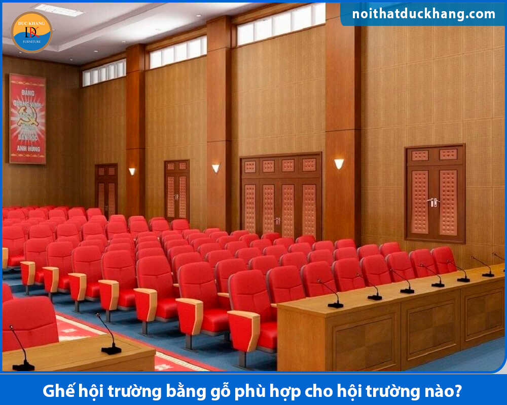 Ghế hội trường bằng gỗ cho trung tâm hội nghị - hội thảo